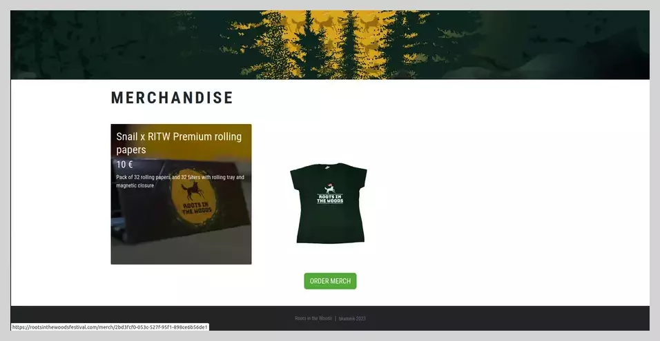 Merchandise Page